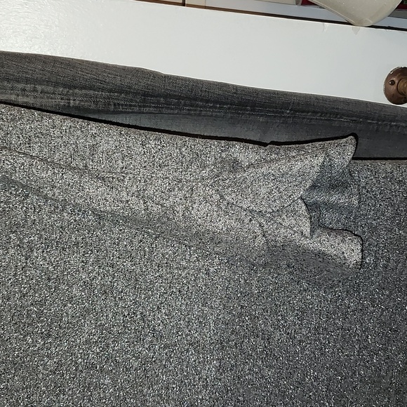 WHBM size small. Gray subtly sparkly metallic mockneck dress with bell sleeves. - Picture 3 of 7